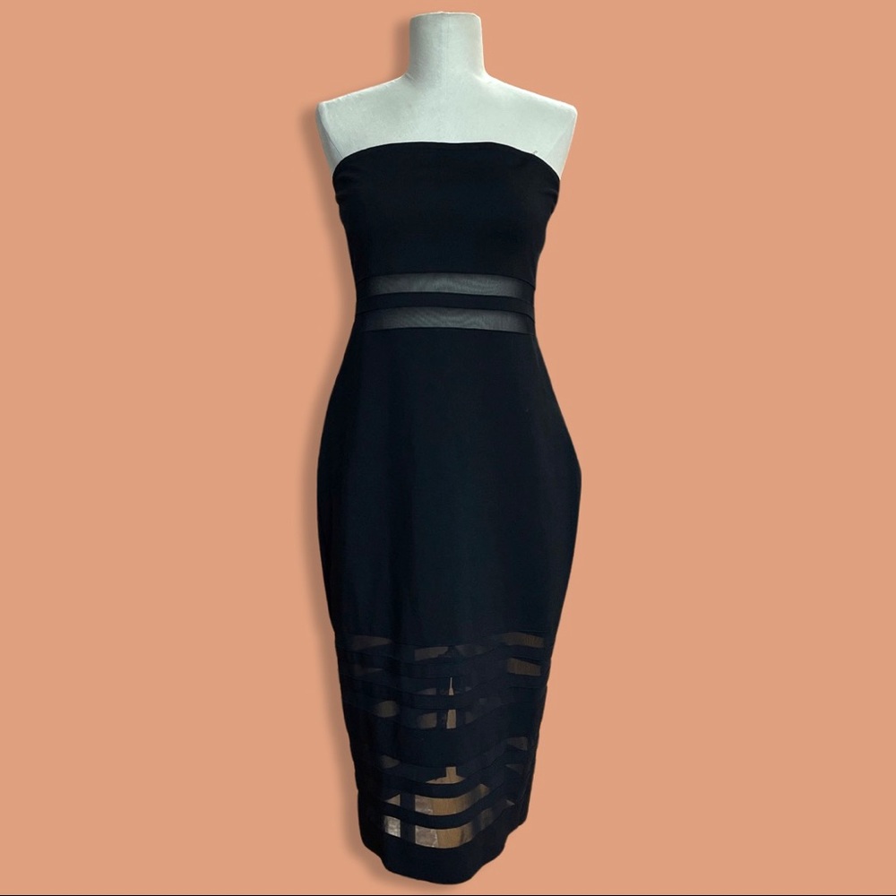 Revolve Superdown midi strapless dress XL black (w10)